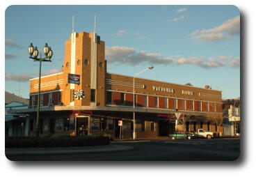 Two storey brick hotel