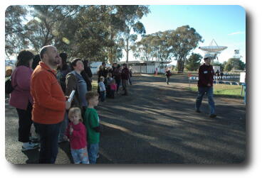 People waiting for telescope tour at 09:27