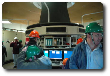 Middle of circular room with telescope control equipment