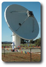 A 12 metre dish on metal pedestal