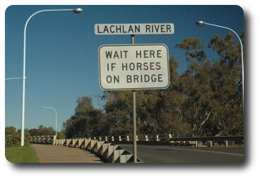Sign on bridge: 