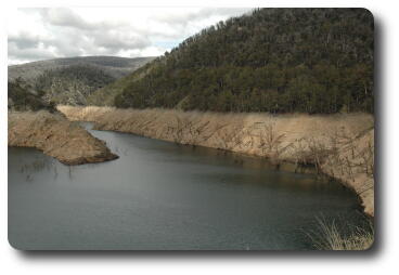 Upstream view of low water level