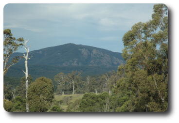 Mountain with exposed rock side