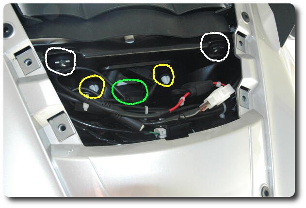 Instrument panel retaining items highlighted