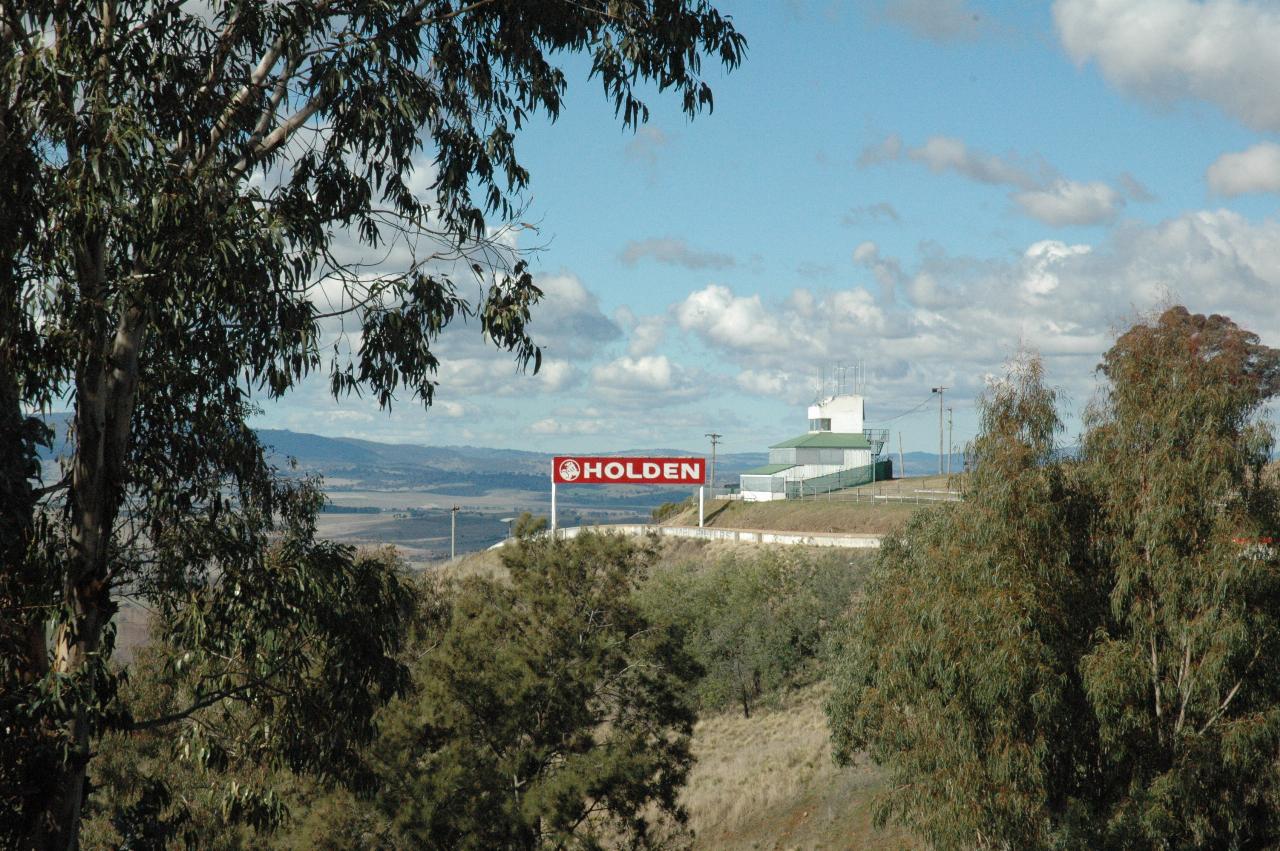 Holden sign over race track