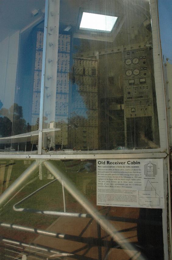 Old cabinet with old receivers and perspex side allowing viewing