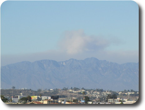 Smoke from fired north of Los Angeles, from Terminal 3 at LAX