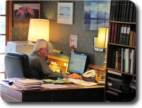 Bill at his desk, working away