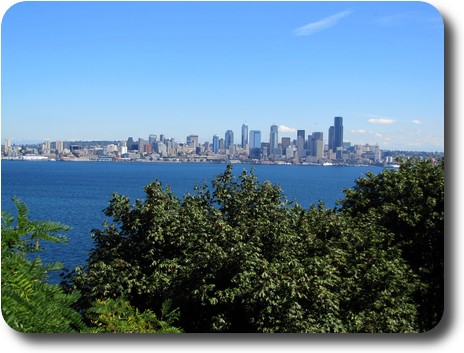 Downtown Seattle skyline from across Elliot Bay