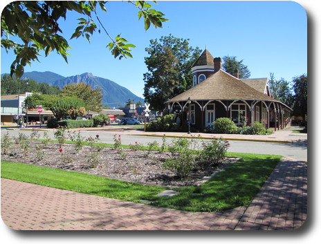 Railway depot, Mt. Si in background