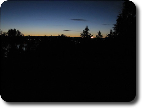 Sunset over Olympic Mountains and west Lake Washington
