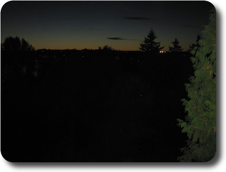 Sunset over Olympic Mountains and west Lake Washington