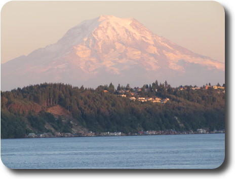 Sunset hues on Mt. Rainier