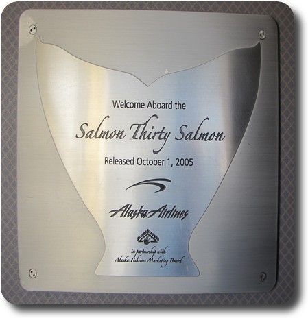 Plaque on plane noting it as 