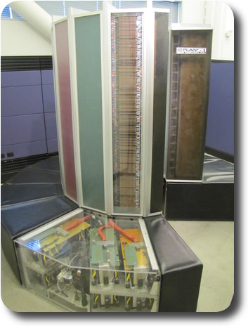 Computer made of L shaped section, arranged in a semi-circle