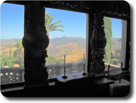 View to distant hills over balcony