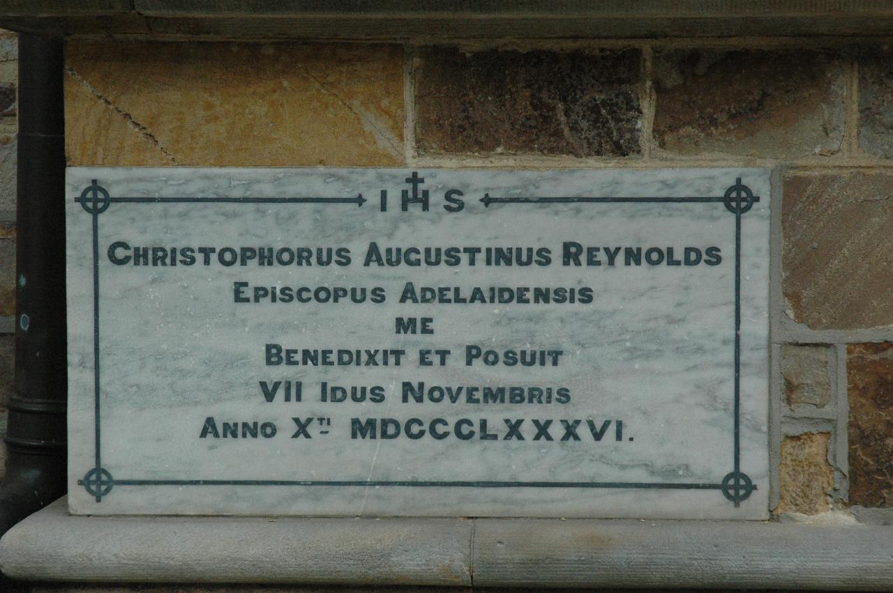 Foundation stone of Catholic Cathedral