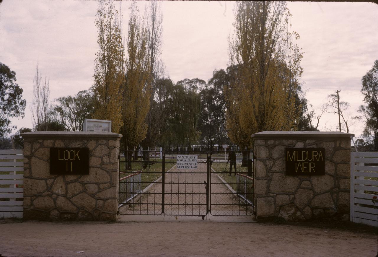 Stone entranceway with \