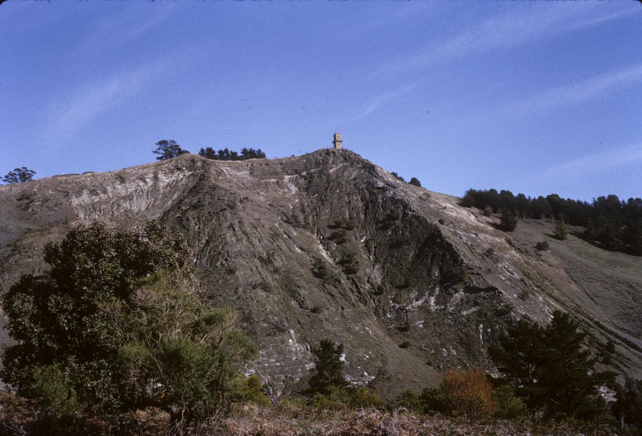 Looking up to Centennary Tower from bottom of caldera