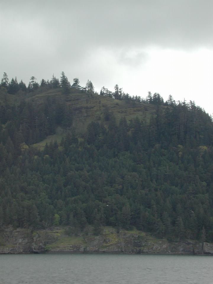 Very isolated home atop a hill on an island north of Sidney, BC