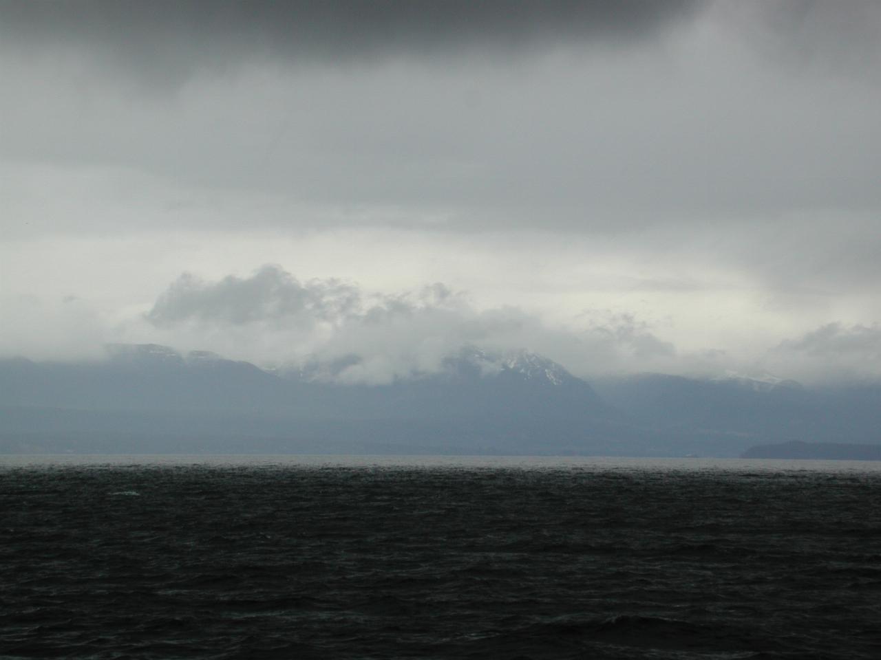 First snow covered peaks seen on the journey