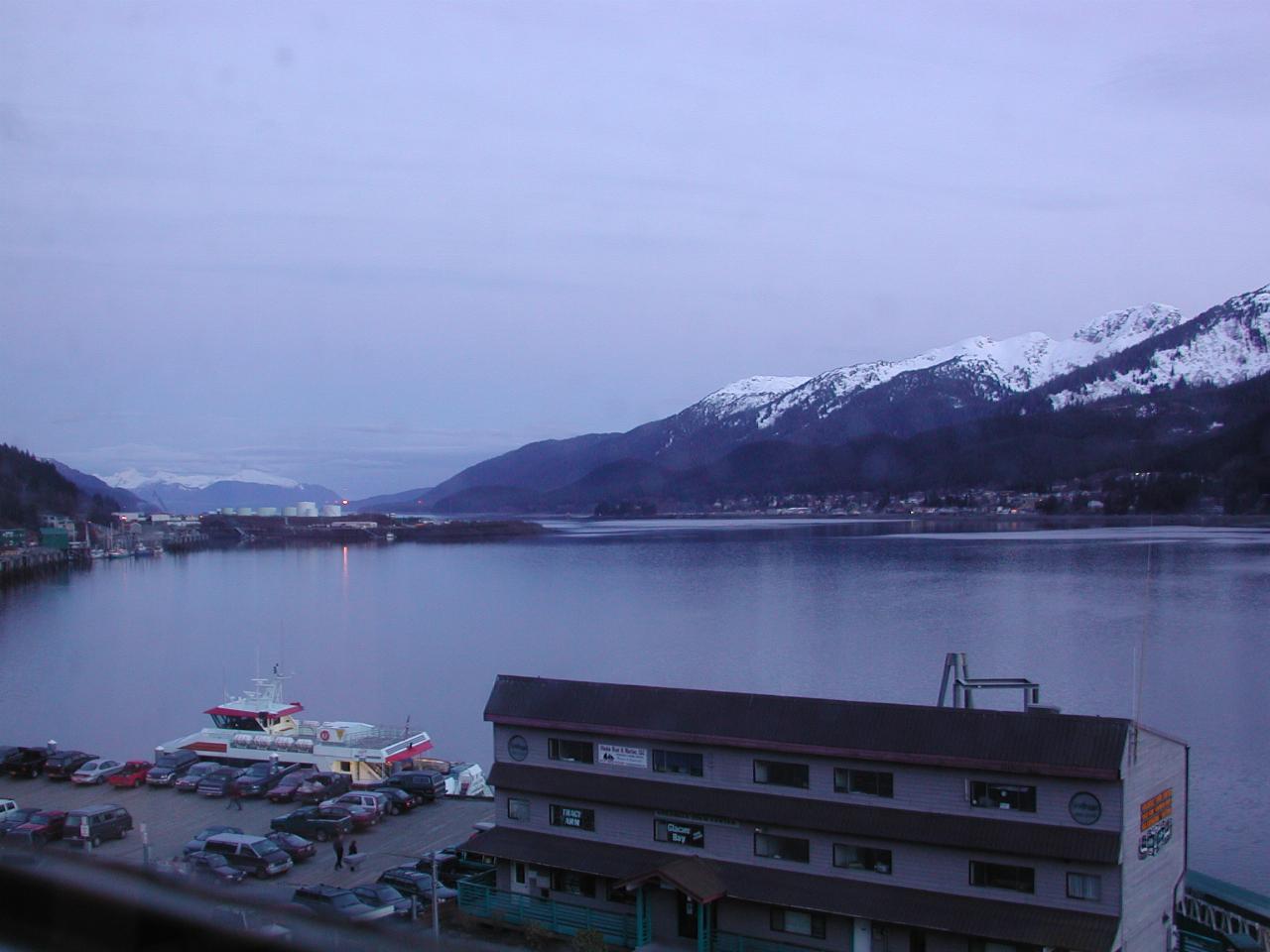 End of day view from my hotel room window