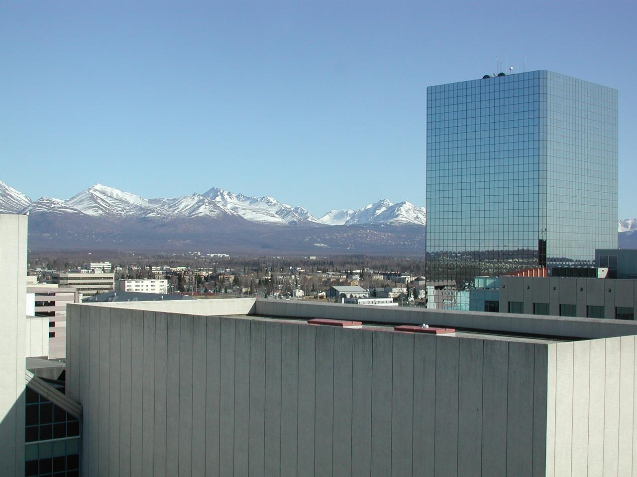 Mountains east of Anchorage, as seen from my room at Westmark Hotel