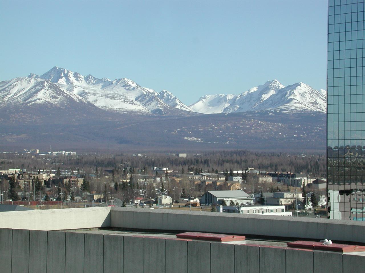 Mountains east of Anchorage, as seen from my room at Westmark Hotel