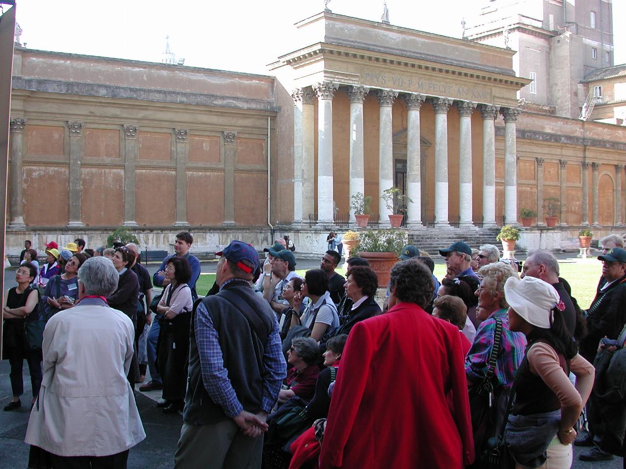 Most of our tour group N in the courtyard