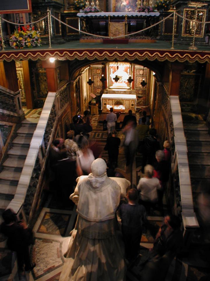 Bones of St. Matthew (Evangelist) under main altar and statue of Pope Pius IX