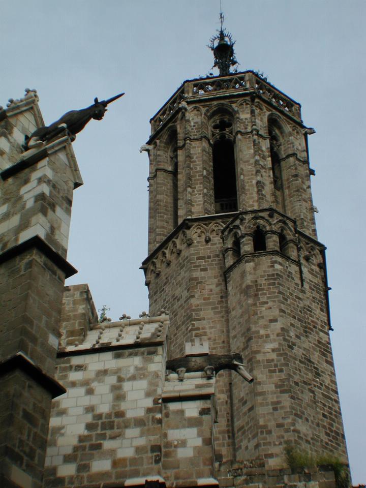 Back of basilica, showing gargoyles (a unicorn!)