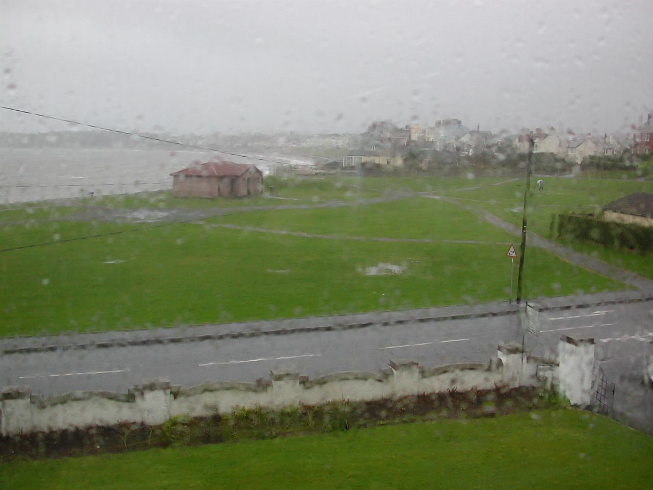 Looking N from Bangor B & B - very wet & windy