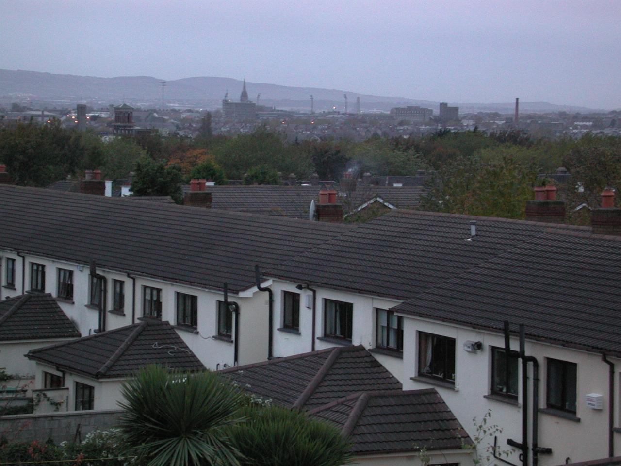 Dublin sunset as seen from my room at the Regency north of city on Swords Road