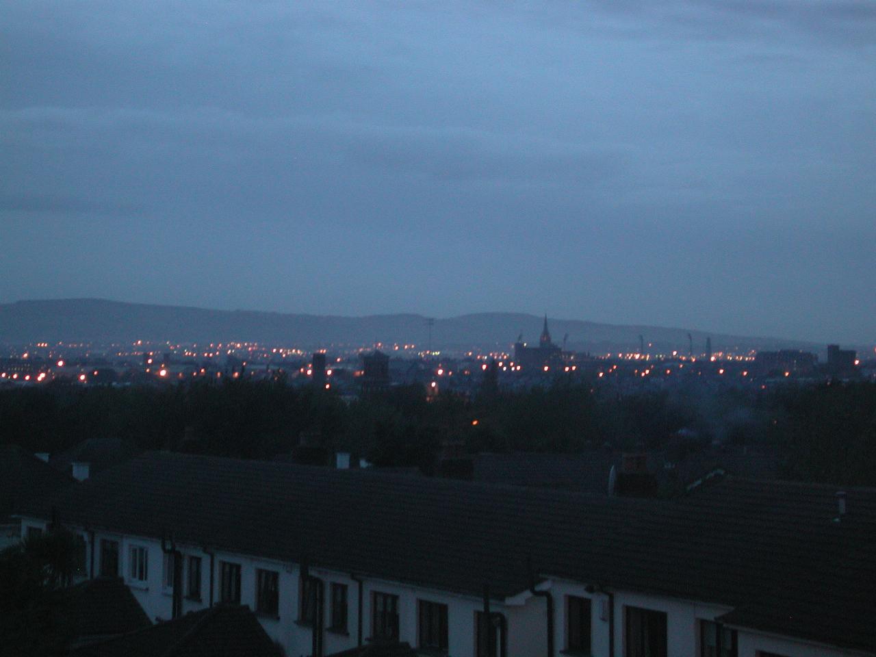 Sunset over Dublin - not very clear