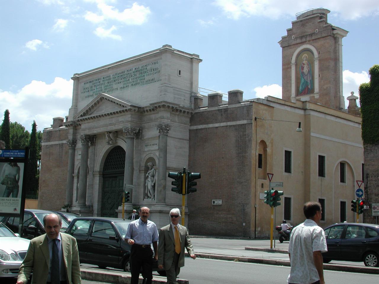 Church built in old Roman Walls