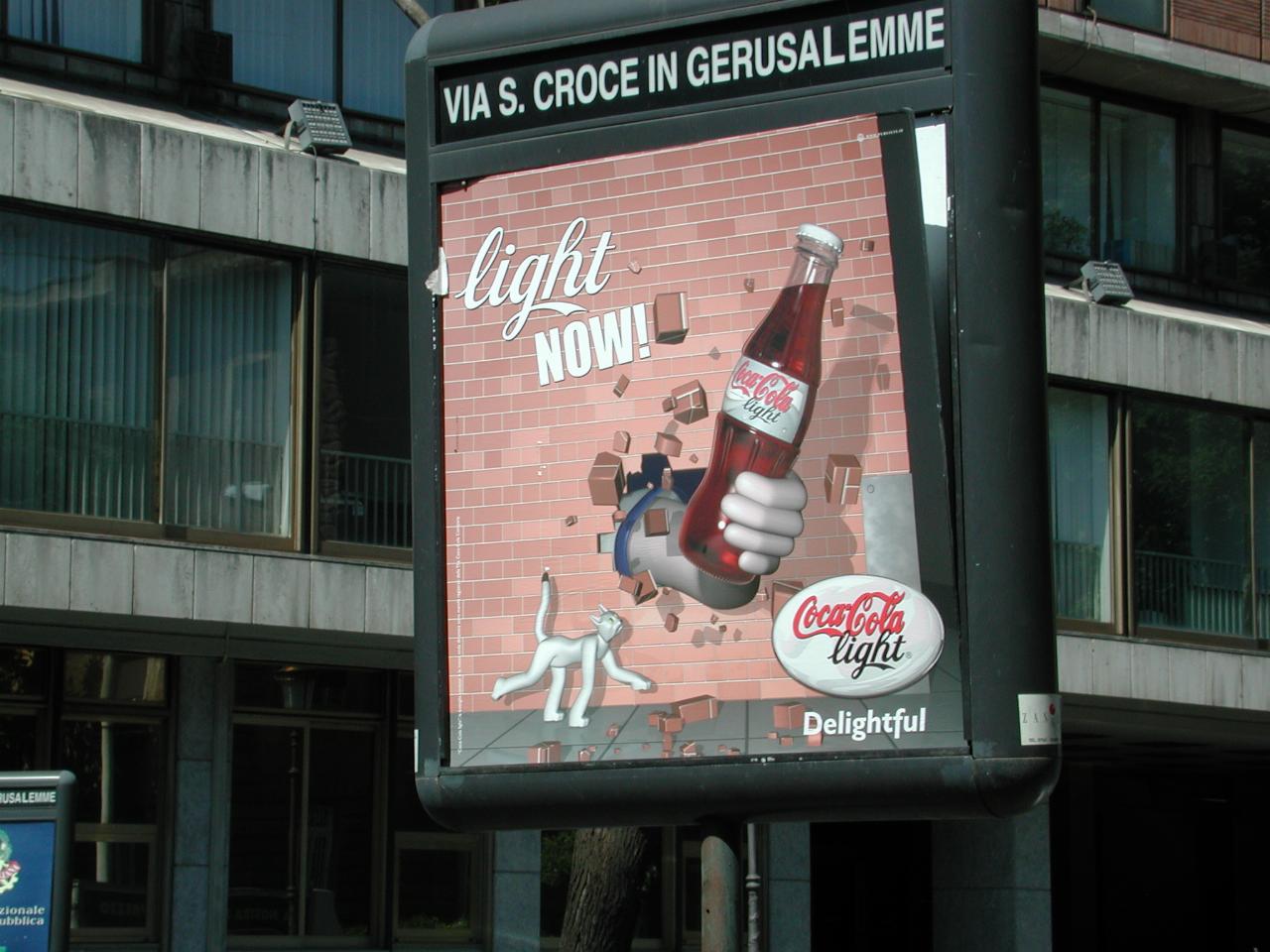 Street advertisement in Rome: 