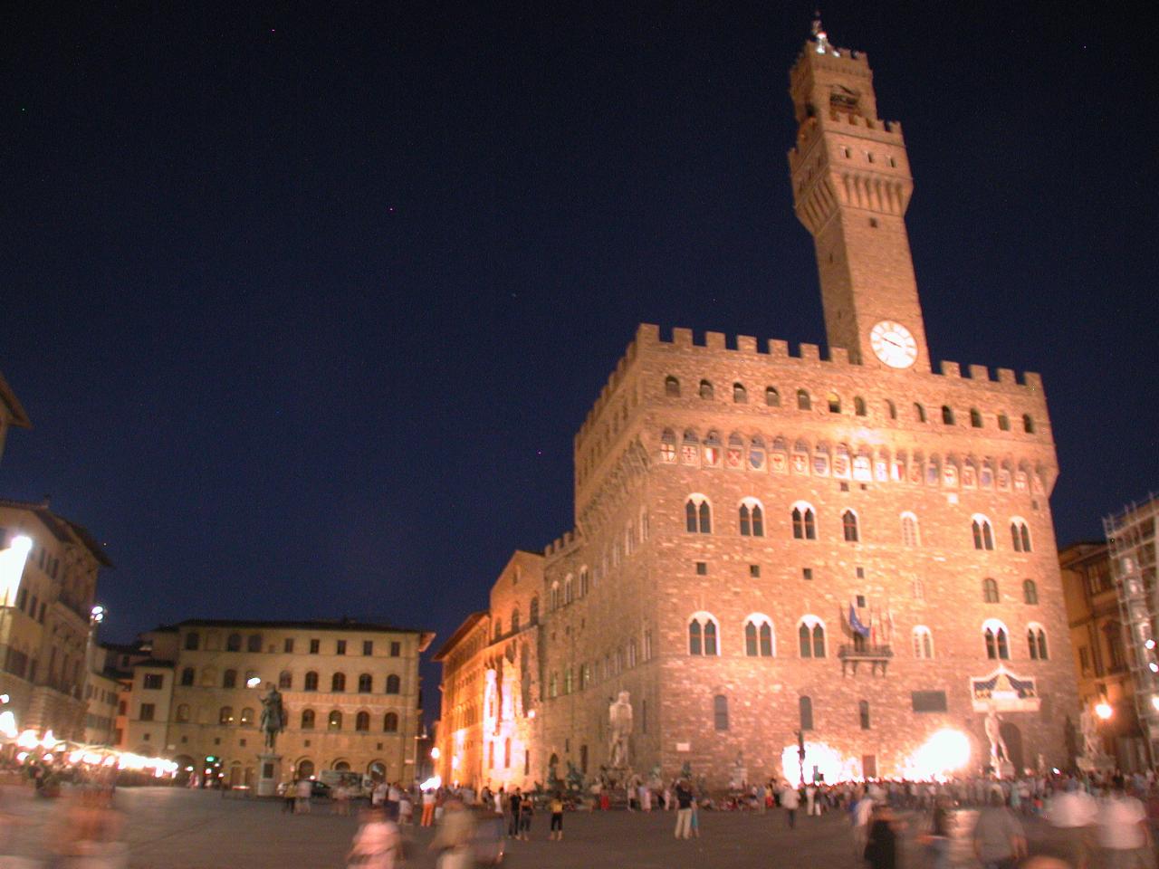 Piazza della Signoria with orchestra concert continuing