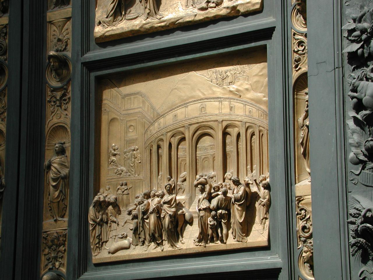 Baptistry doors, with 3 dimensional scenes