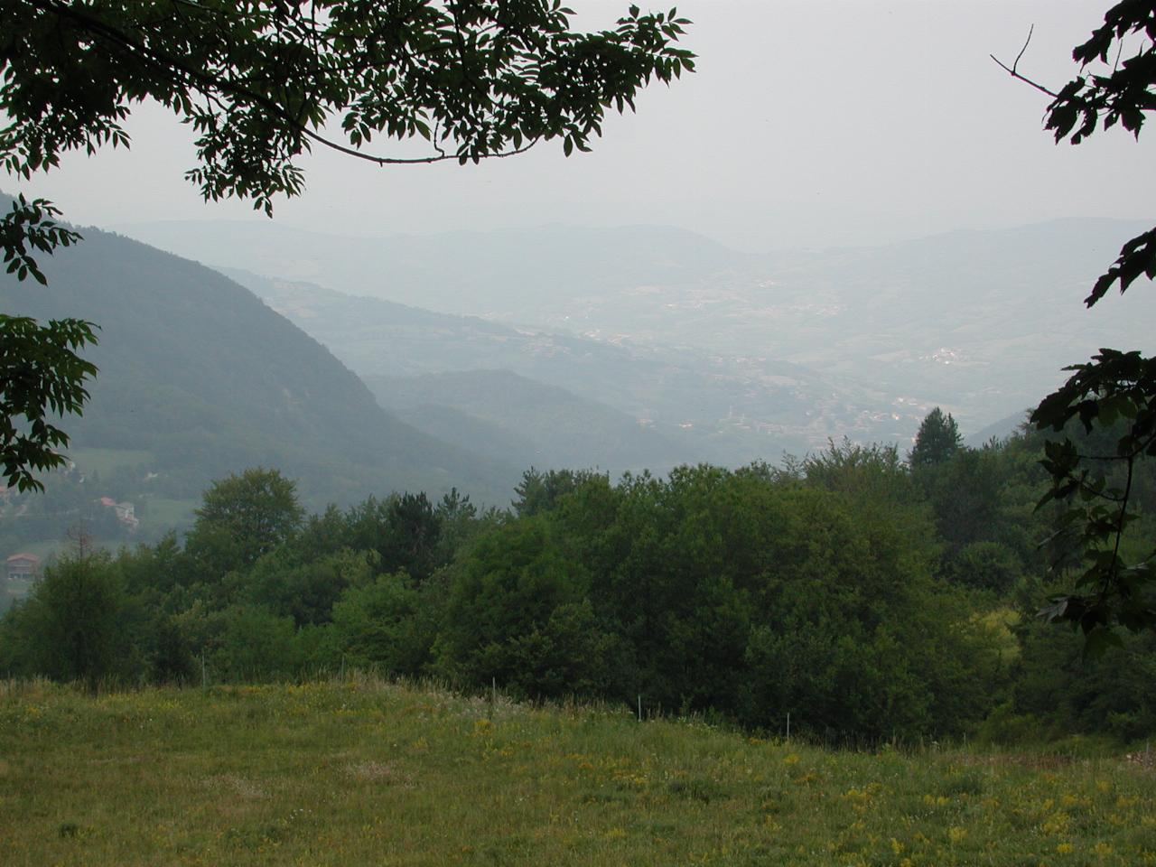 Looking down from Penice Pass