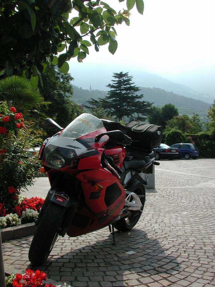 The Aprilia in Hotel Clara parking lot