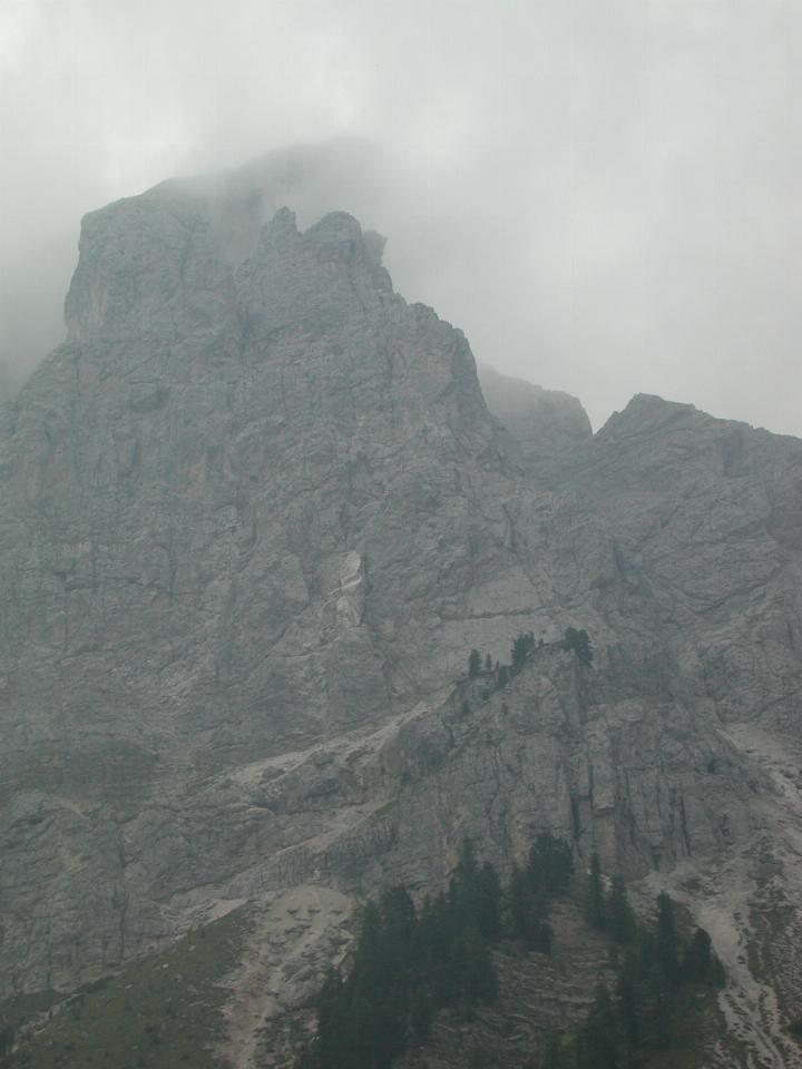 Close up of craggy rocks over 'Wurz Joch' pass to St. Martin