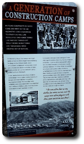 Sign describing construction camps along the line