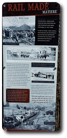 Sign describing timber trade in town
