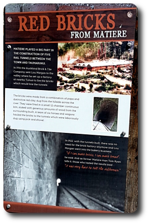 Sign describing brick making for railway tunnels