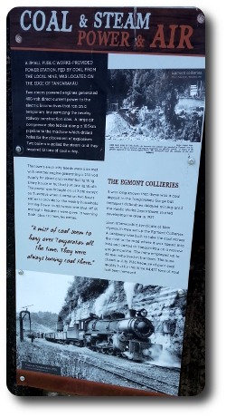 Sign describing energy generation and coal mining