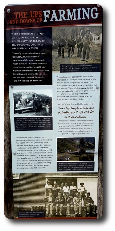 Sign describing early farming hardships
