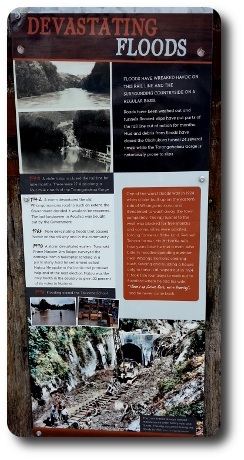 Sign describing serious flooding in the area