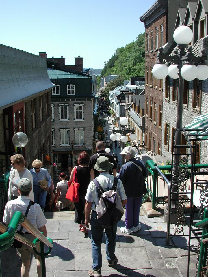KPLU Tour Group walking down 'Break-Neck Staircase'