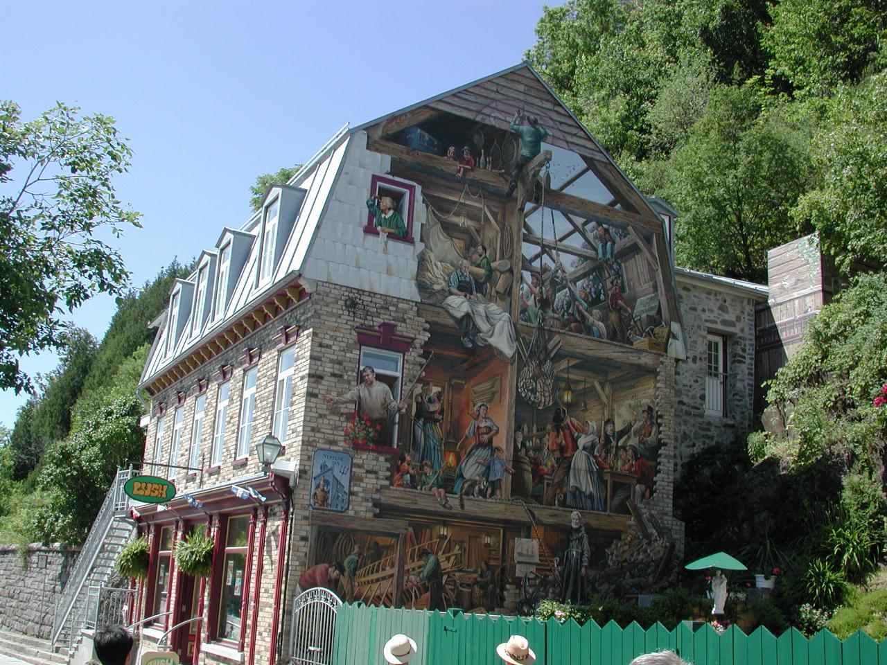 Interesting mural on building along 