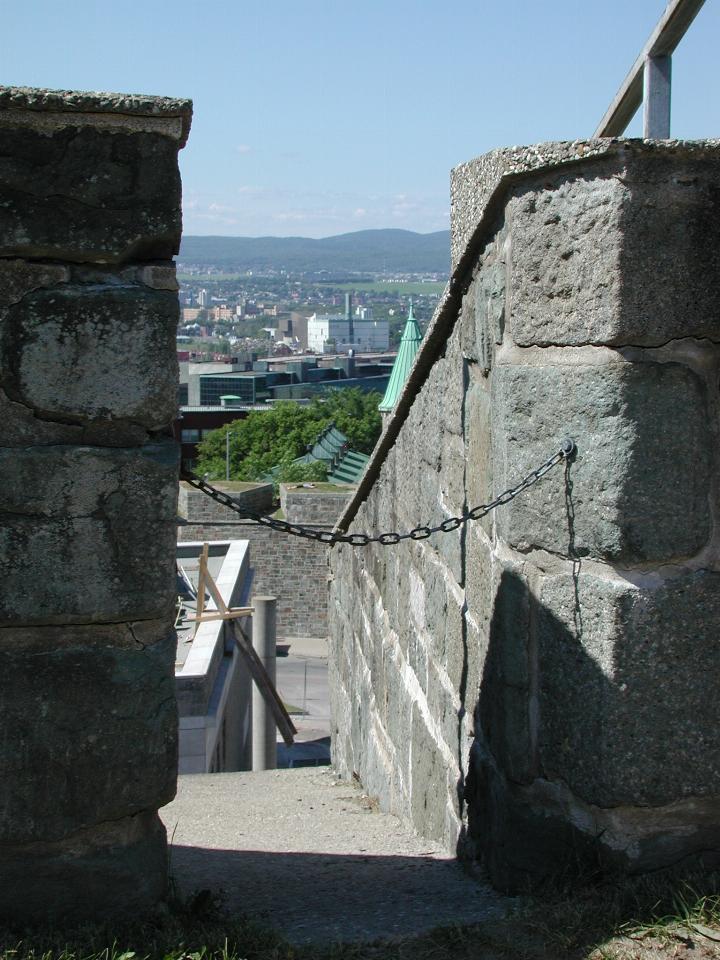 Looking north through city walls